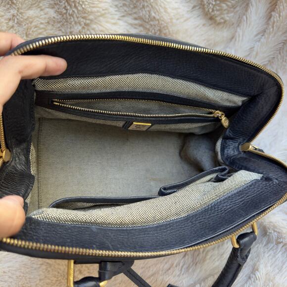 MCM Pebbled Leather Two-Way Handbag - Black - Picture 10 of 15